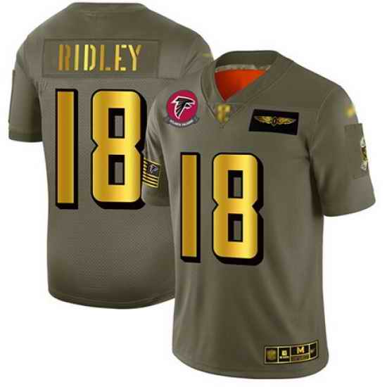 Falcons 18 Calvin Ridley Camo Gold Men Stitched Football Limited 2019 Salute To Service Jersey